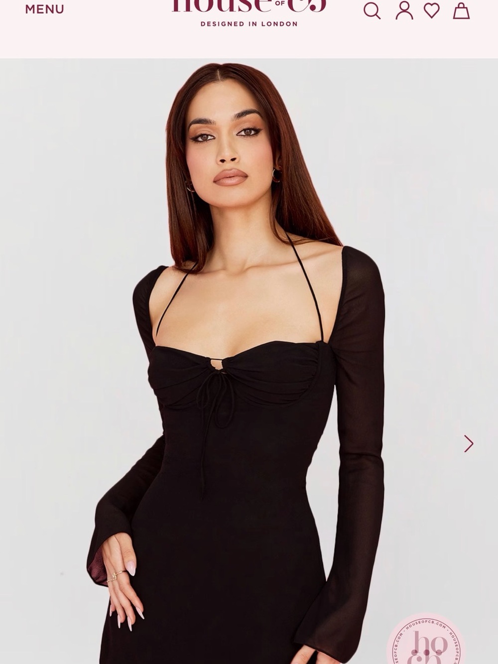 House of CB Black Long-Sleeve Mini Dress